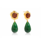 Floral Gem Drop Earrings