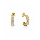 Gleam Bar Diamond Gold Plated Earrings