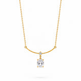 Lustre Halo Diamond Gold Plated Necklace