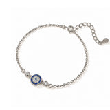 Royal Blue Silver Dainty Bracelet