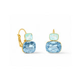 Mermaid Tide Blue Gold Plated Earrings