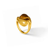 Maple Mist Brown Gold Plated Ring