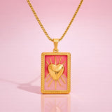 Radiant Heart Enamel Pendant Necklace