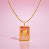 Radiant Heart Enamel Pendant Necklace