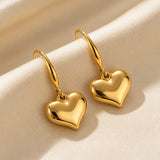 Golden Heart Drop Gold Plated Earrings