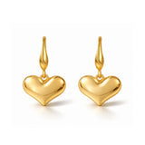 Golden Heart Drop Gold Plated Earrings