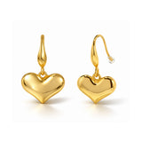 Golden Heart Drop Gold Plated Earrings