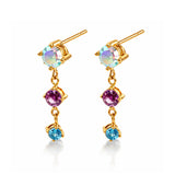 Multicolor Crystal Drop Earrings