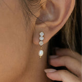Crystal Pearl Drop Earrings