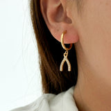 Wishbone Crystal Earrings