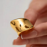 Solis Wide Gold Band Ring