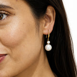 Echo Micro Pearl Gold Plated Earrings