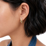 Crystal Petal Drop Gold-Plated Earrings