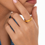 Honey Textured Gold Plated Ring