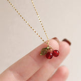 Cherry Muse Pendant Gold Plated Necklace