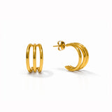 Spiral Harmony Gold Plated Earrings