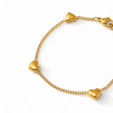 Enchanted Hearts Strings Gold Plated Bracelet