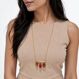 Cascade Bar Gold Plated Pendant Necklace