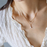 Aurora Drop Layer Diamond Gold Plated Necklace