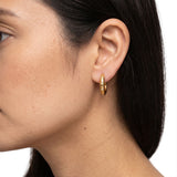 Eclipse Glow Diamond Gold Plated Hoop Earrings