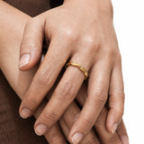 Velvet Wave Diamond Gold Plated Band Ring