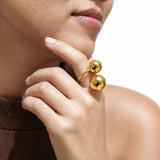 Gold Plated Dual Sphere Statement Ring