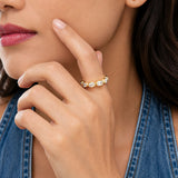 Marquise Orbit Gold Plated Ring