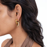 Double Donut Oval Gold Plated Earrings