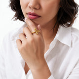 Gold Plated Sphere Statement Ring
