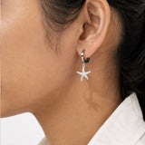 Silver Seastar Diamond Earring