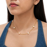 Beaded Micro Gold Plated Pearl Necklace