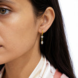 Pink Aurora Diamond Gold Plated Hoop Earrings