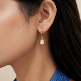 Opaline Heart Diamond Gold Plated Hoops