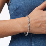 Silver Infinity Diamond Bangle