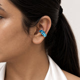Silver Arctic Blue Diamond Earcuff