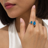 Silver Blue Elegance Diamond Ring