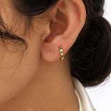 Gold Plated Green Glow Diamond Earring