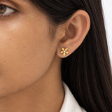 Gold Plated Petal diamond Earring