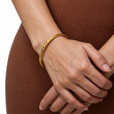 Molten Gleam Hammered Gold Plated Bangle