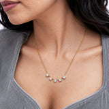 Whisper Petals Diamond Gold Plated Necklace