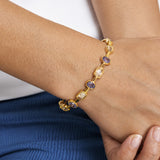 Moonberry Pink Blue Gold Plated Bracelet