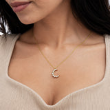 Dream Ribbon Diamond Gold Plated Necklace