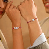 Sacred Om Pearl Bhaiya Bhabhi Rakhi Set
