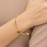 Golden Gemstone Cuff Gold Plated Bracelet