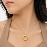 Halo Studded Gold Plated Necklace