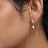 Flutter Vine Diamond Gold Plated Earrings