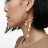 Pearl Drop Hoops