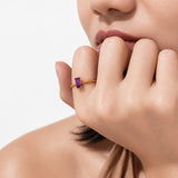 Amber Charm & Twist Ring