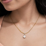 Lustre Halo Diamond Gold Plated Necklace