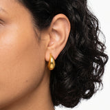 Glossy Drop Gold Plated Earrings